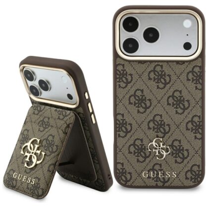 Guess 4G θήκη με πορτοφόλι MagSafe για iPhone 18 Pro / 17 Pro καφέ