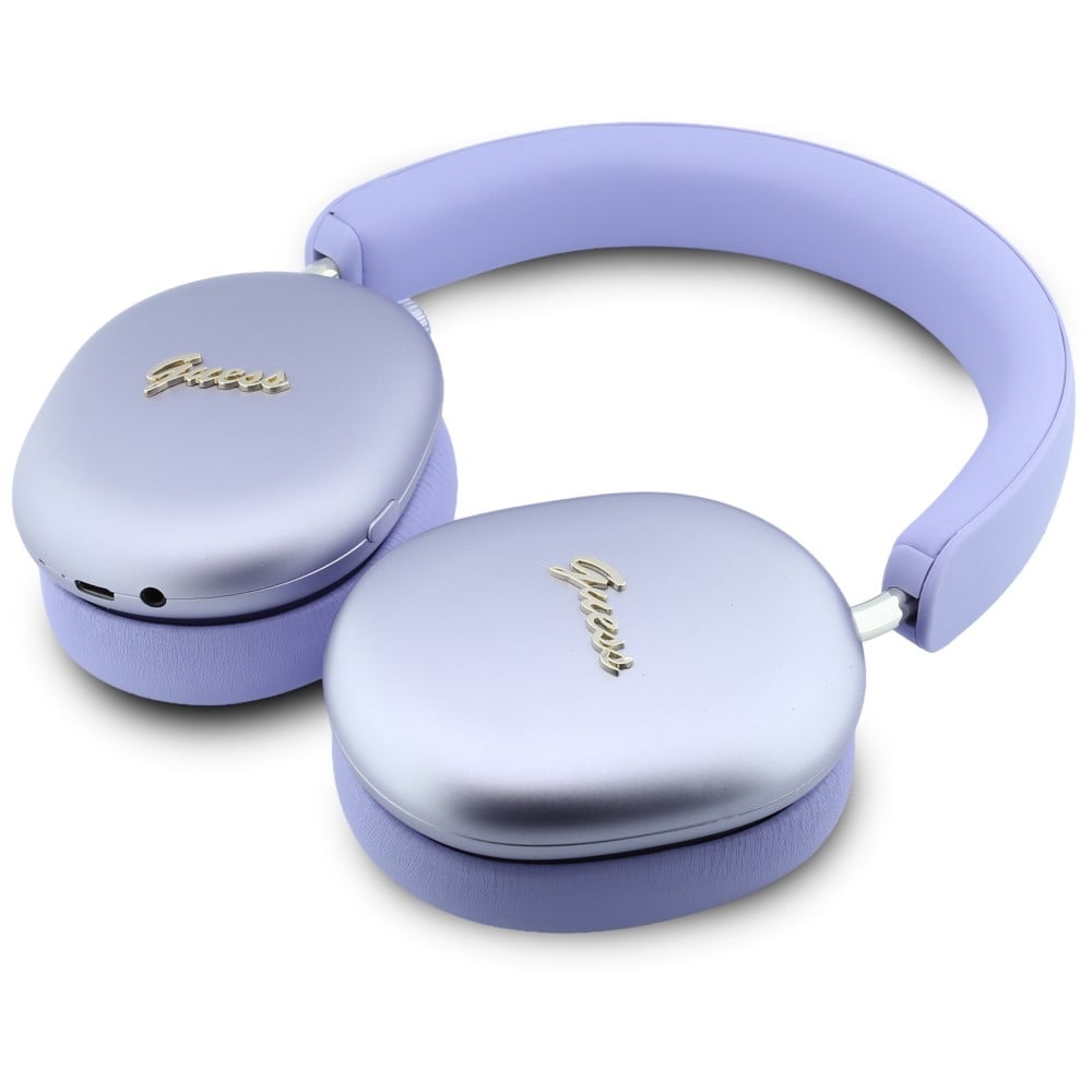 Ακουστικά Guess Bluetooth ENC Metallic Effect Metal Script Logo μωβ - Image 5