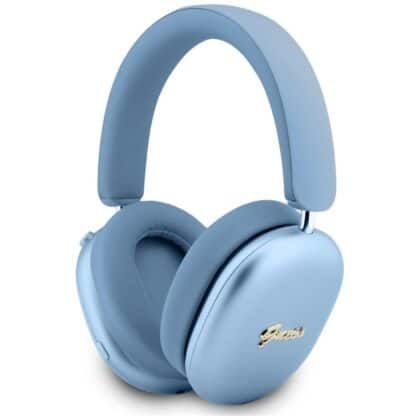 Guess Ακουστικά Over-Ear, Metallic Effect, Metal Script Logo, Bluetooth ENC, Μπλε