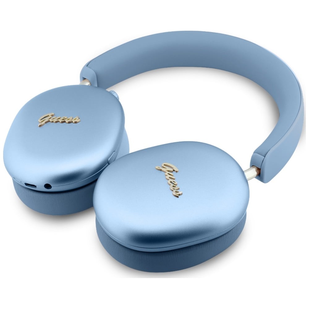 Guess Ακουστικά Over-ear Metallic Effect Metal Script Logo Bluetooth ENC μπλε - Image 5