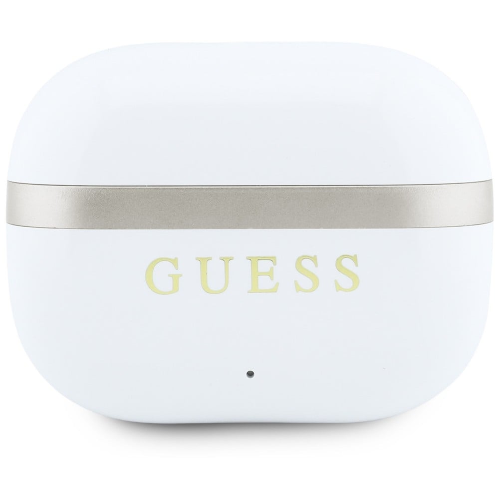 Guess Earphones TWS Glossy Gold Line Classic Logo λευκό - Image 3