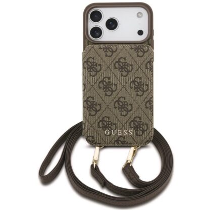 Guess 4G Cardslots & Magnetic Closure Crossbody - θήκη για Apple iPhone 18 Pro / 17 Pro - Καφέ