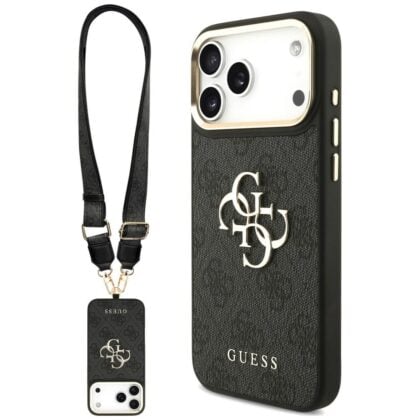 Guess 4G Big 4G Classic Logo Big Strap Metal Buttons - θήκη για Apple iPhone 18 Pro / 17 Pro - Μαύρο