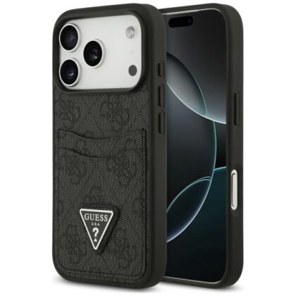 Guess 4G Double Card Triangle - θήκη για Apple iPhone 18 Pro / 17 Pro - Μαύρο