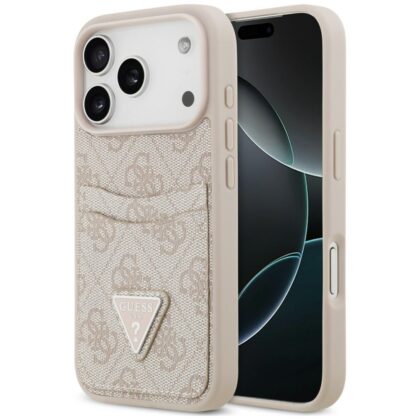 Guess 4G Double Card Triangle - θήκη για Apple iPhone 18 Pro / 17 Pro - Ροζ