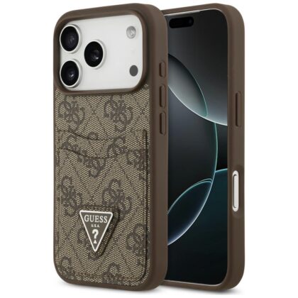 Guess 4G Double Card Triangle - θήκη για Apple iPhone 18 Pro / 17 Pro - Καφέ