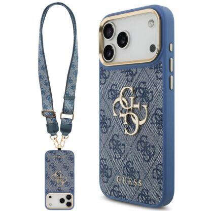 Guess 4G Big 4G Classic Logo Big Strap Metal Buttons - θήκη για Apple iPhone 18 Pro Max / 17 Pro Max - Μπλε