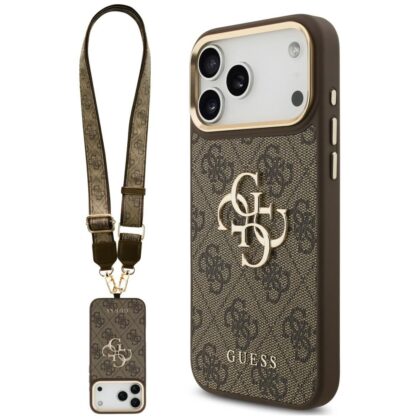 Guess 4G Big 4G Classic Logo Big Strap Metal Buttons - θήκη για Apple iPhone 18 Pro Max / 17 Pro Max - Καφέ