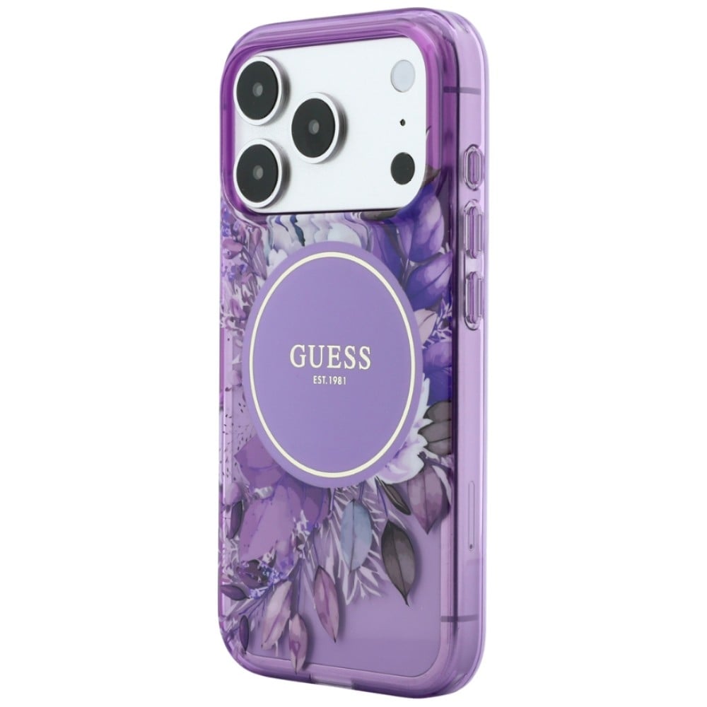 Guess IML Flowers Pearl Strap - θήκη για Apple iPhone 18 Pro / 17 Pro - Μωβ - Image 2