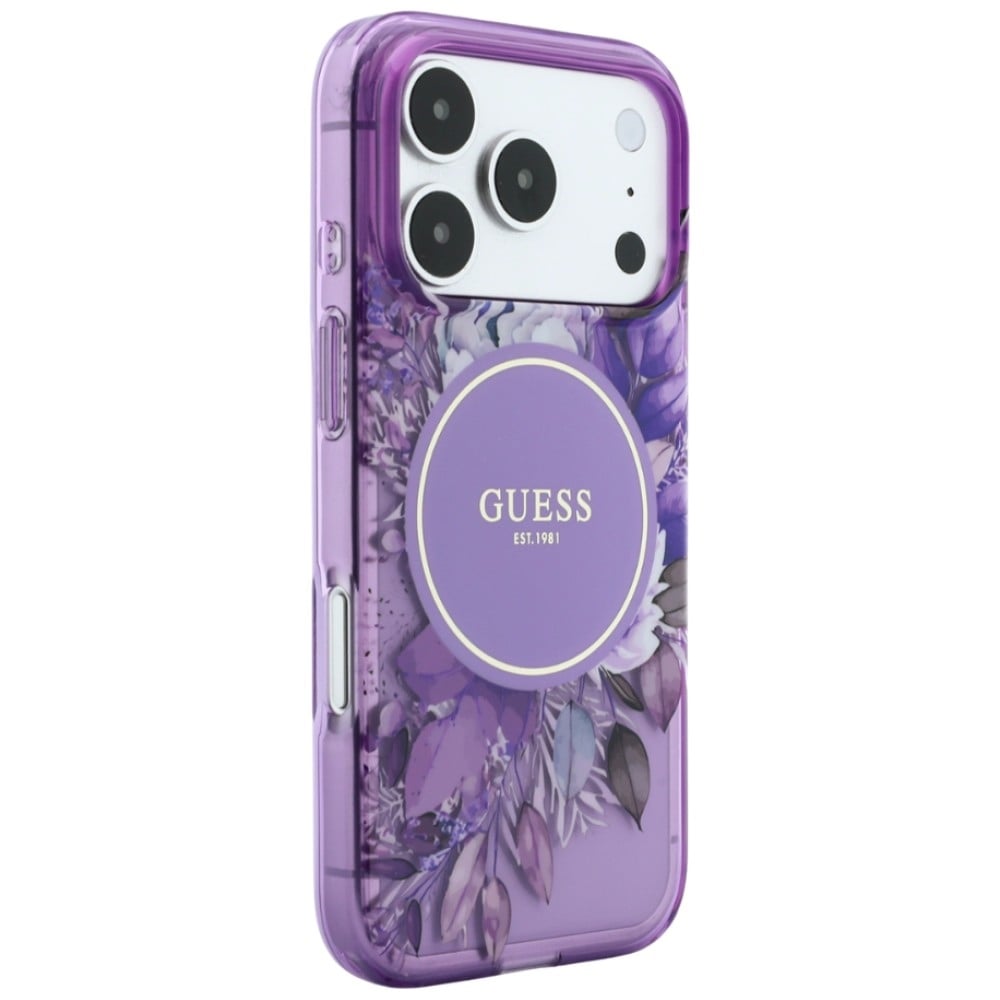 Guess IML Flowers Pearl Strap - θήκη για Apple iPhone 18 Pro / 17 Pro - Μωβ - Image 3