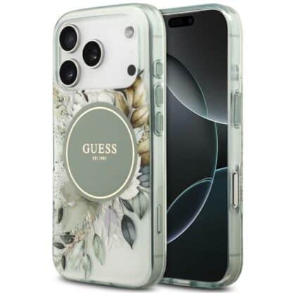 Guess IML Flower & Tonal Circle - θήκη για Apple iPhone 18 Pro Max / 17 Pro Max - Πράσινο