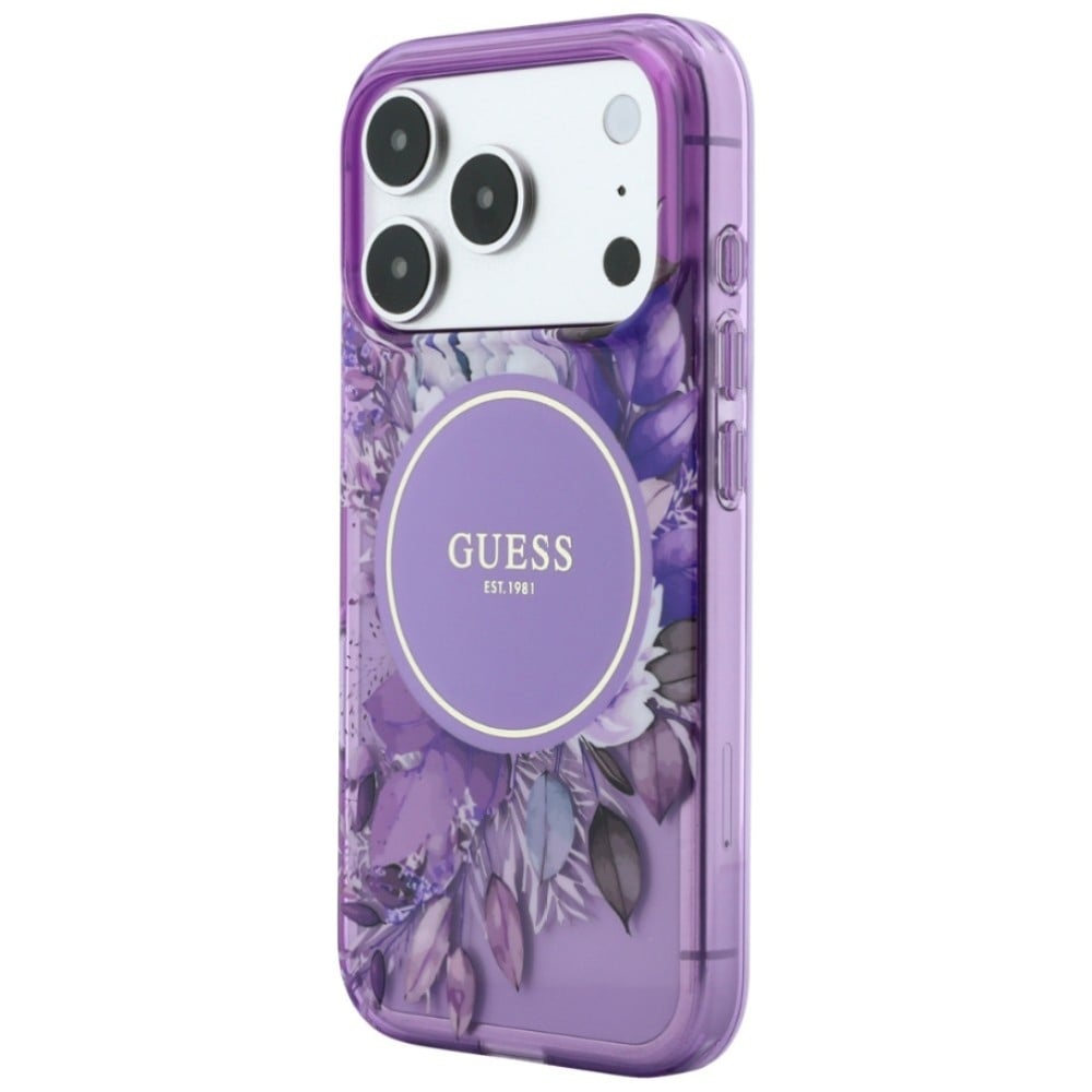 Guess IML Flowers Pearl Strap - θήκη για Apple iPhone 18 Pro Max / 17 Pro Max - Μωβ - Image 2