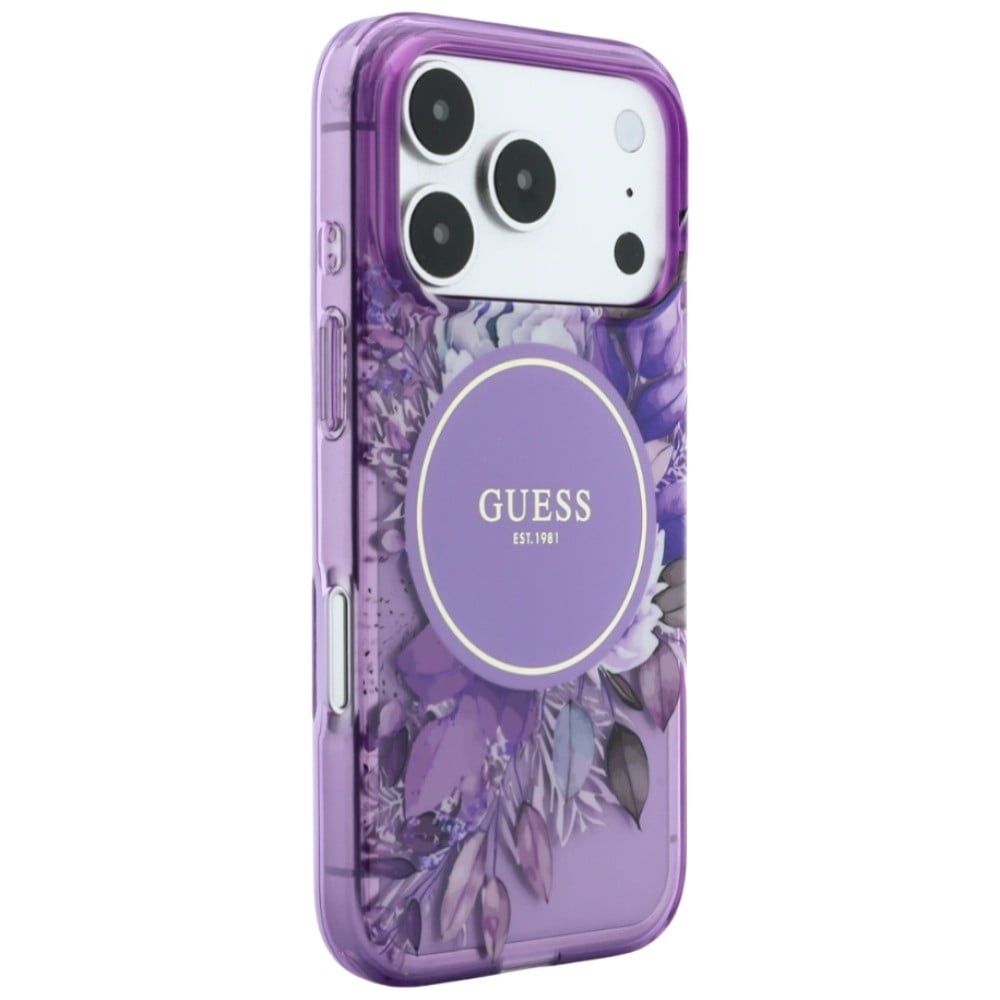 Guess IML Flowers Pearl Strap - θήκη για Apple iPhone 18 Pro Max / 17 Pro Max - Μωβ - Image 3