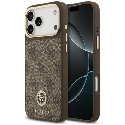 Guess 4G Strass Logo MagSafe - θήκη για Apple iPhone 18 Pro Max / 17 Pro Max - Καφέ