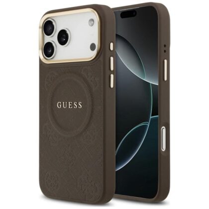 Guess Peony Hot Stamp MagSafe - θήκη για Apple iPhone 18 Pro Max / 17 Pro Max - Καφέ