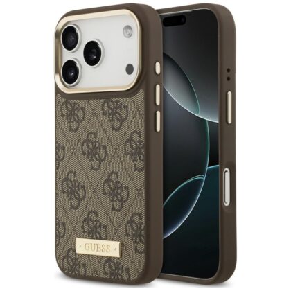 Guess 4G Logo Plate - θήκη για Apple iPhone 18 Pro Max / 17 Pro Max - Καφέ