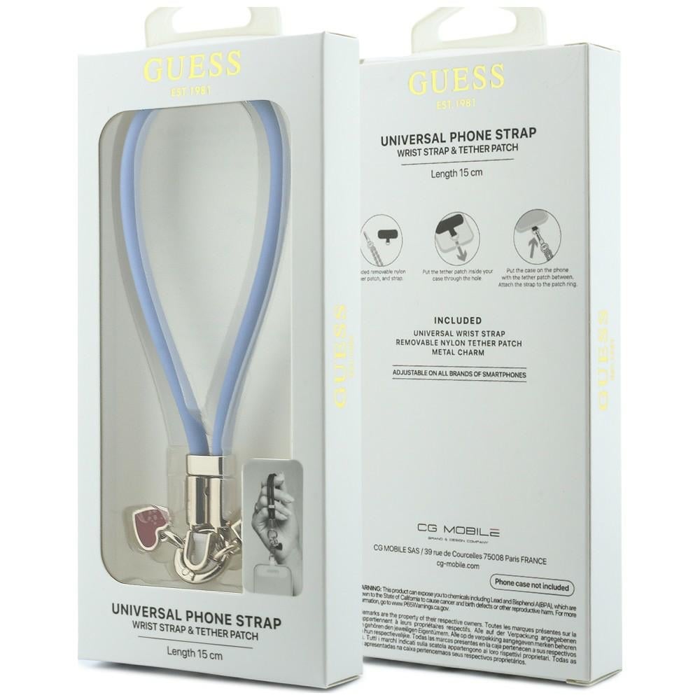 Guess Λουράκι Καρπού Σιλικόνης Script Charms μπλε - Image 3