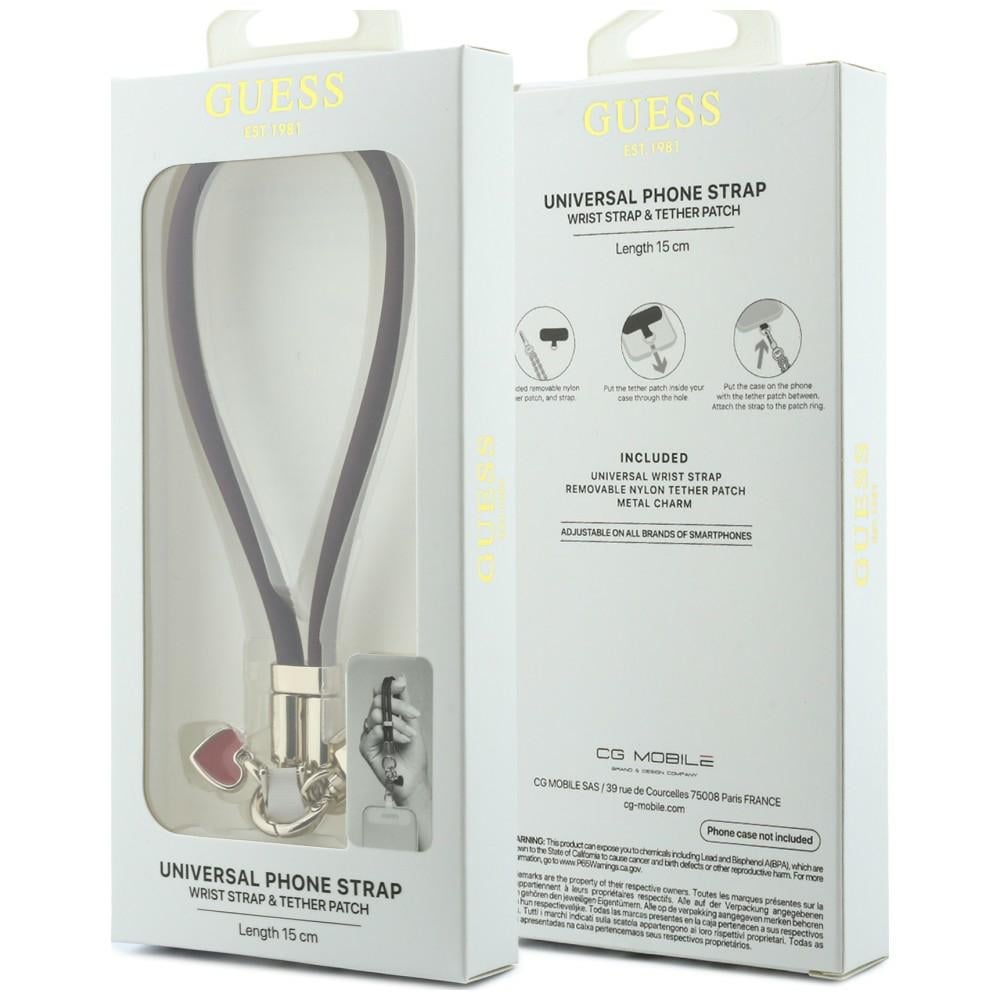 Guess Wrist Strap Λουράκι Κινητού Silicone Script Charms, Μπορντό - Image 3