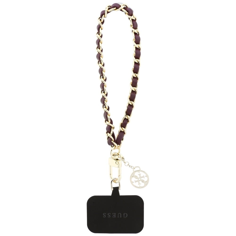 Guess Saffiano Chain 4G Charm Λουράκι Κινητού, Μπορντό - Image 2