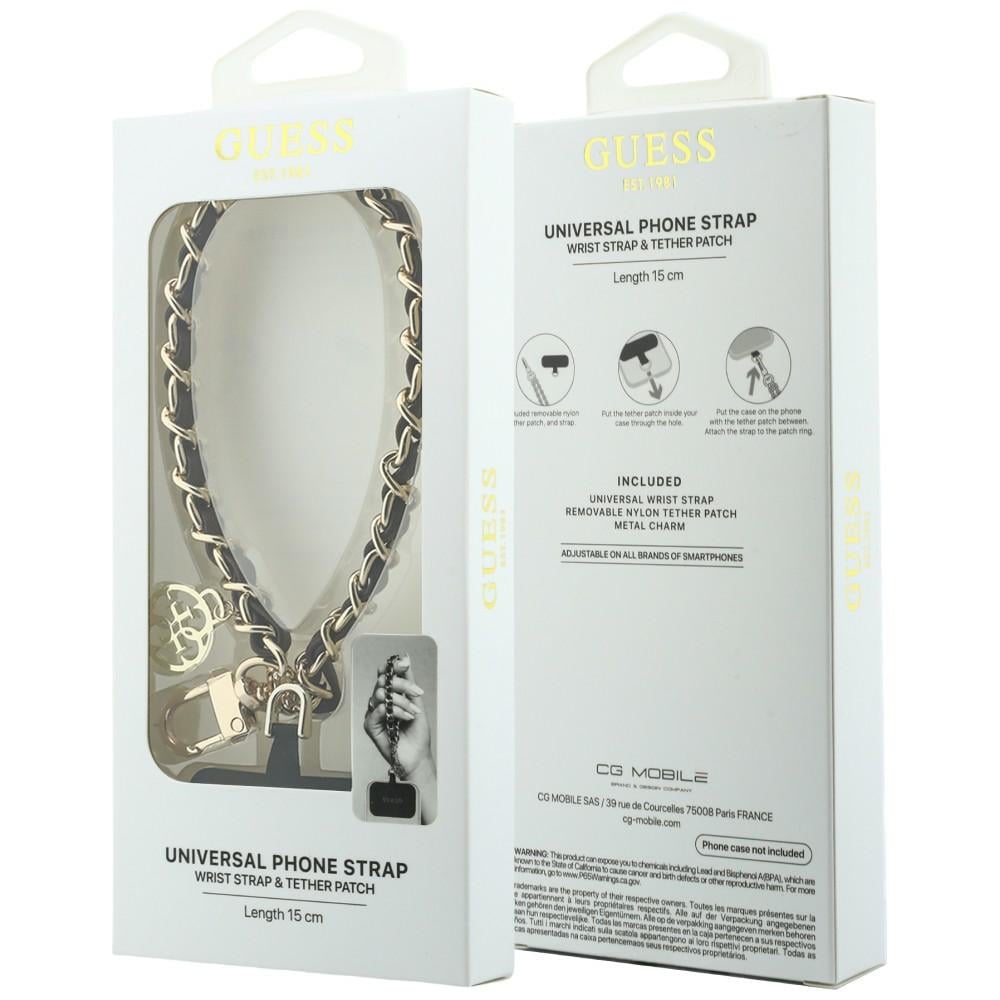 Guess Saffiano Chain 4G Charm Λουράκι Κινητού, Μπορντό - Image 4