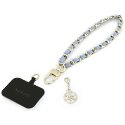 Guess Saffiano Chain 4G Charm Λουράκι Τηλεφώνου, Μπλε