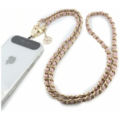 Guess Saffiano Chain 4G Charm Λουράκι Κινητού, Ροζ