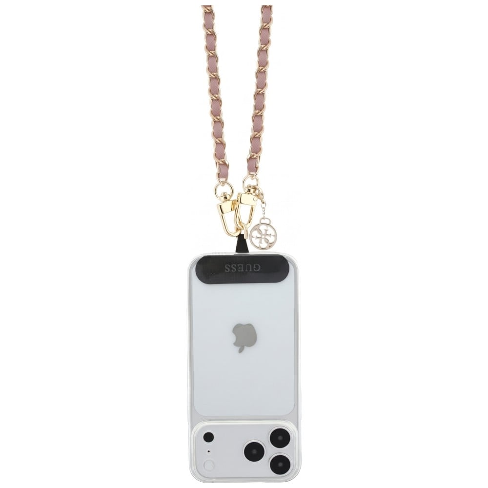 Guess Saffiano Chain 4G Charm Λουράκι Κινητού, Ροζ - Image 2