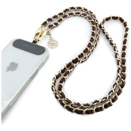 Guess Universal CBDY Saffiano Chain 4G Charm λουράκι μπορντό