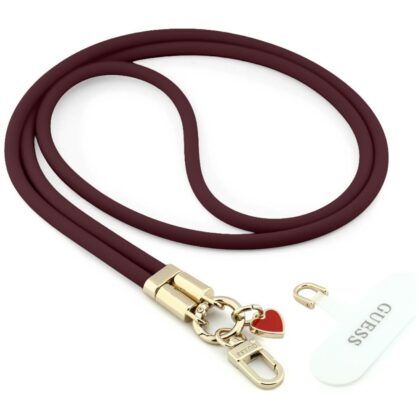 Guess CBDY Universal Λουράκι Σιλικόνης Script Charm, Μπορντό