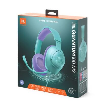 JBL Quantum 100M2 Ενσύρματα Ακουστικά Gaming με Μικρόφωνο, Τυρκουάζ, EU
