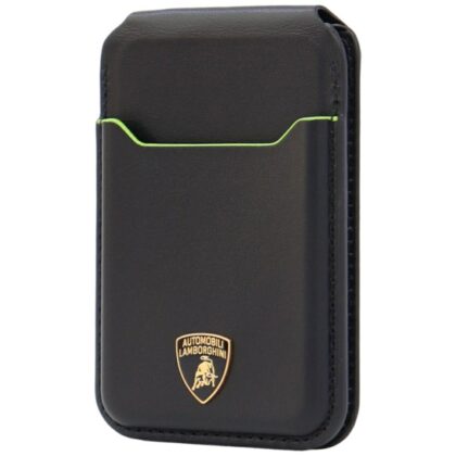 Lamborghini D1 Μαγνητική Θήκη Χρημάτων από Γνήσιο Δέρμα, MagSafe, Πράσινο