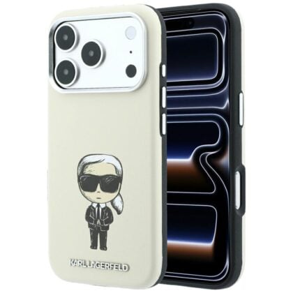 Karl Lagerfeld Smooth Ikonik Sketch - θήκη για Apple iPhone 18 Pro Max / 17 Pro Max - Μπεζ