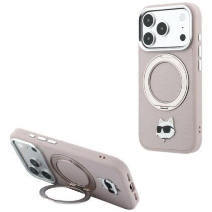 Karl Lagerfeld Choupette Head Pin - θήκη για Apple iPhone 18 Pro / 17 Pro - Ροζ