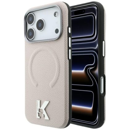 Karl Lagerfeld Grained Embossed Ring & Kameo Logo - θήκη για Apple iPhone 18 Pro / 17 Pro - Μπεζ