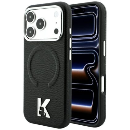 Karl Lagerfeld Grained Elongated Logo - θήκη για Apple iPhone 18 Pro / 17 Pro - Μαύρο