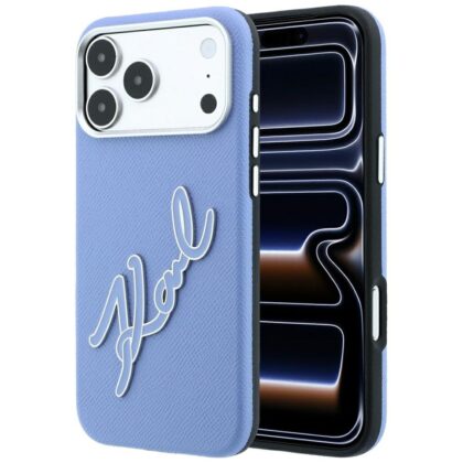 Karl Lagerfeld Smooth Big Resin Signature Logo - θήκη για Apple iPhone 18 Pro / 17 Pro - Μπλε