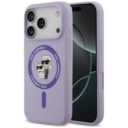 Karl Lagerfeld Silicone Karl&Choupette Ring MagSafe - θήκη για Apple iPhone 18 Pro / 17 Pro - Μωβ