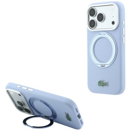 Θήκη Lacoste Σιλικόνης με Βάση Δαχτυλιδιού MagSafe για iPhone 18 Pro Max / 17 Pro Max ανοιχτό μπλε
