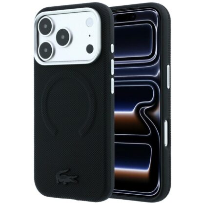 Lacoste Petit Pique Embossed - θήκη για Apple iPhone 18 Pro / 17 Pro - Μαύρο