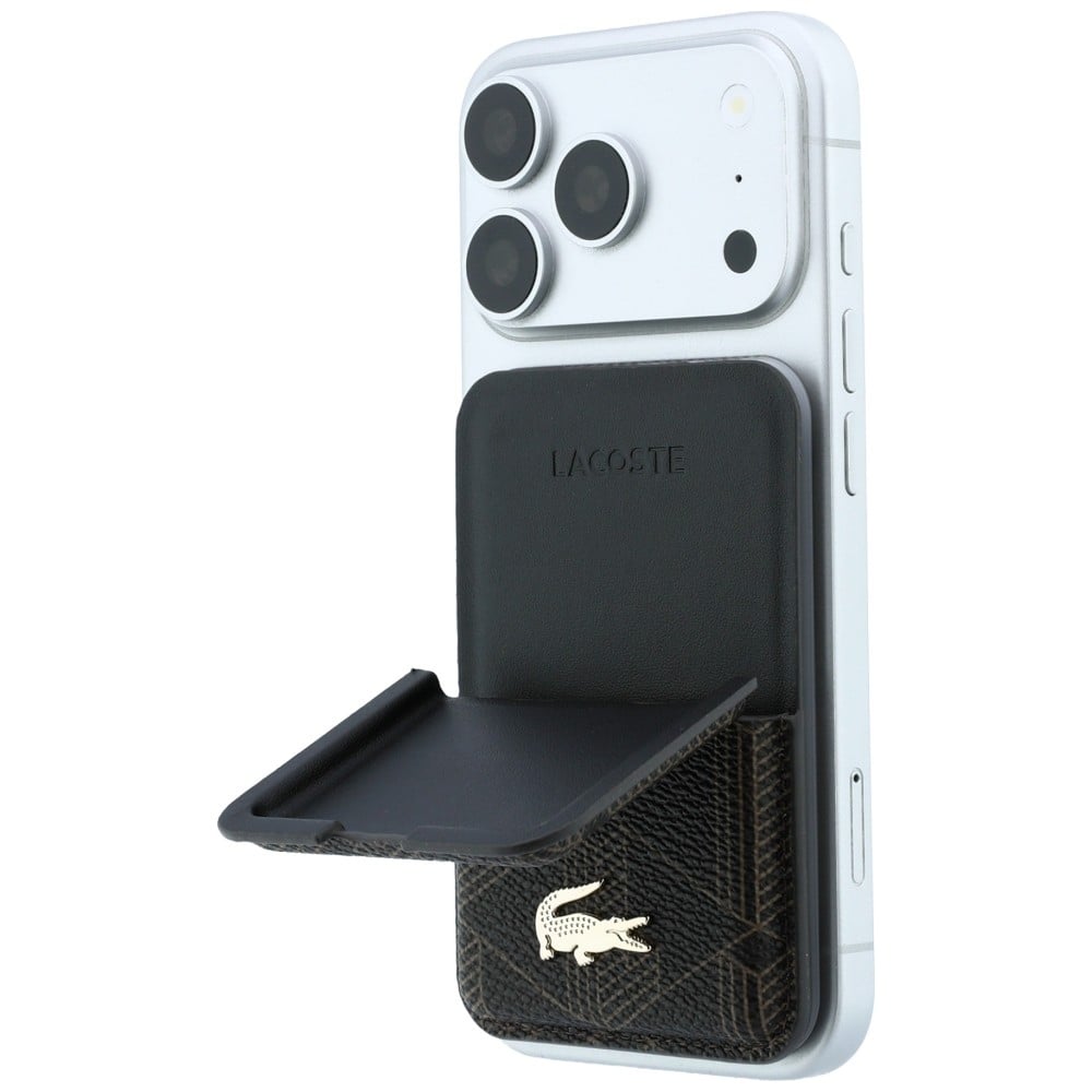Πορτοφόλι με μαγνήτη και βάση Lacoste The Blend MagSafe καφέ - Image 2