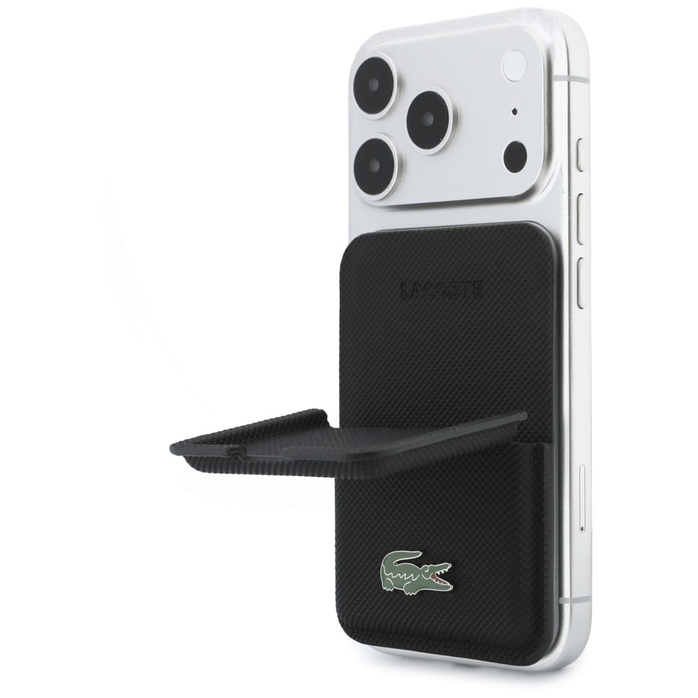 Lacoste Iconic Petit Pique MagSafe μαγνητικό πορτοφόλι με βάση μαύρο - Image 5