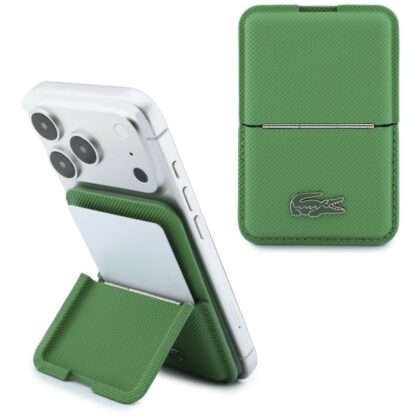 Lacoste Iconic Petit Pique MagSafe Μαγνητική Θήκη Πορτοφολιού με Βάση, Τερρακότα
