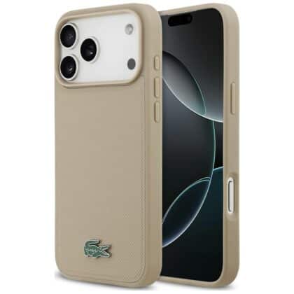 Lacoste Petit Pique Lacquer Logo MagSafe - θήκη για Apple iPhone 18 Pro / 17 Pro - Μπεζ