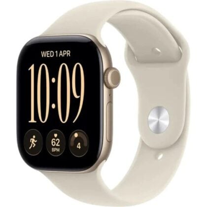 Apple Watch Series 12 (2026) GPS 42mm Αλουμίνιο Light Gold, Λουράκι Sand Sport S/M EU MJED4