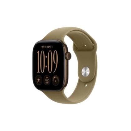 Apple Watch Series 12 GPS 46mm Σκούρο Μπρονζέ Αλουμίνιο, Ελιά Σπορ Λουράκι M/L EU MJEU4