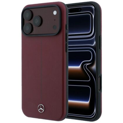 Mercedes Leather Semi Wrap Iconic Line - θήκη για Apple iPhone 18 Pro / 17 Pro - Κόκκινο