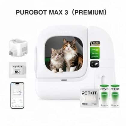 Petkit Purobot Max 3 Premium Αυτόματη Αυτοκαθαριζόμενη Λεκάνη Άμμου Γάτας, Λευκό, EU
