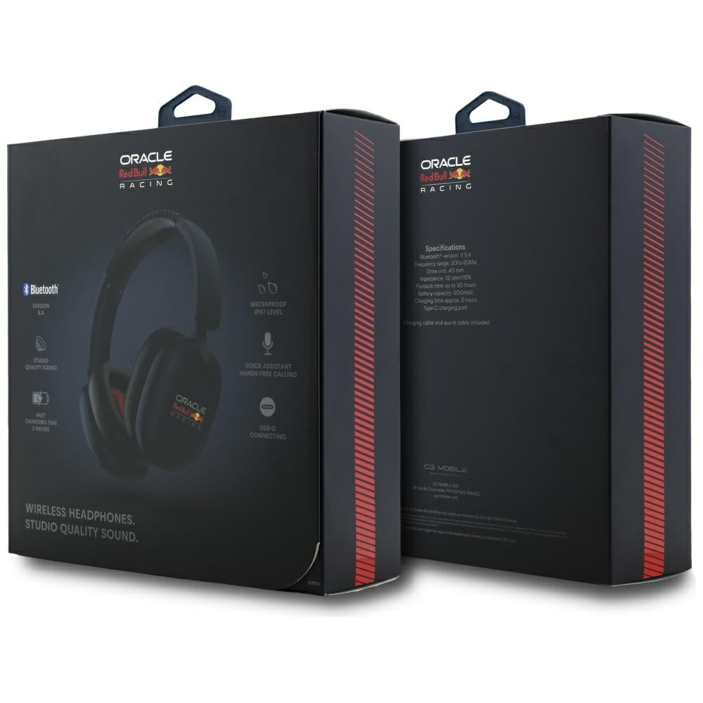 Red Bull Ακουστικά Bluetooth Over-Ear Printed Logo Navy Blue - Image 5