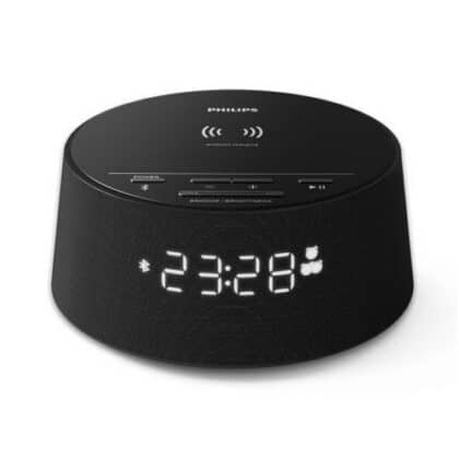 Philips TAPR702/12 Ραδιόφωνο Ξυπνητήρι με Ασύρματο Φορτιστή Qi, Μαύρο EU
