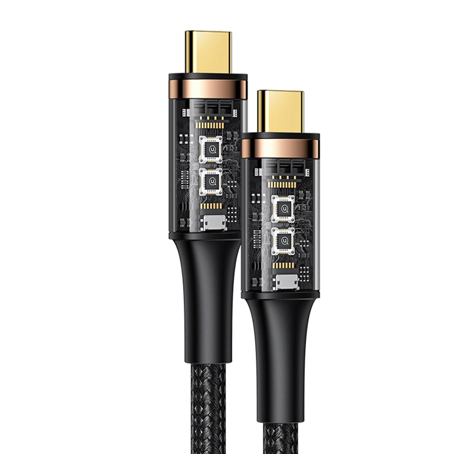 USAMS U72 Καλώδιο USB-C σε USB-C 100W PD Thunderbolt 3 5A 0.8m μαύρο SJ553USB01 (US-SJ553) - Image 2